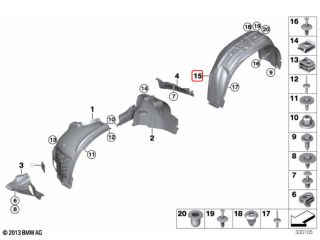 bontott BMW X5 Bal hátsó Dobbetét (Kerékjárati, Műanyag)