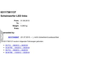 bontott BMW X5 Bal Ledes Fényszóró