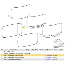 bontott BMW X5 Bal Tükörlap