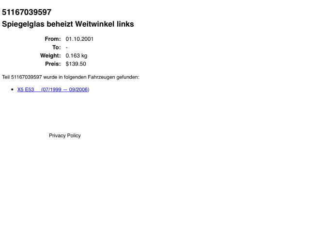 bontott BMW X5 Bal Tükörlap