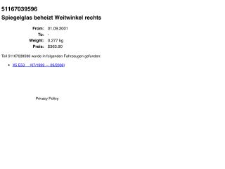 bontott BMW X5 Bal Tükörlap