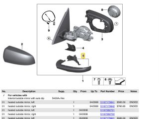 bontott BMW X5 Bal Visszapillantó Tükör Burkolat