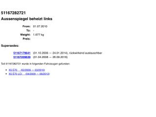 bontott BMW X5 Bal Visszapillantó Tükör (Elektromos)