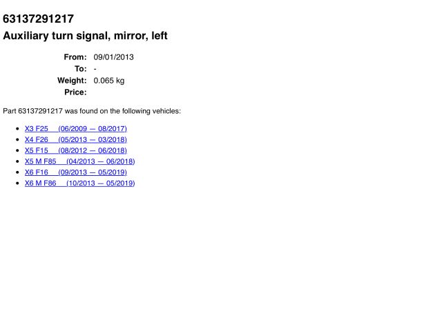 bontott BMW X5 Bal Visszapillantó Tükör Irányjelző