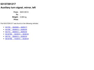 bontott BMW X5 Bal Visszapillantó Tükör Irányjelző