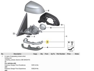 bontott BMW X5 Bal Visszapillantó Tükör Irányjelző