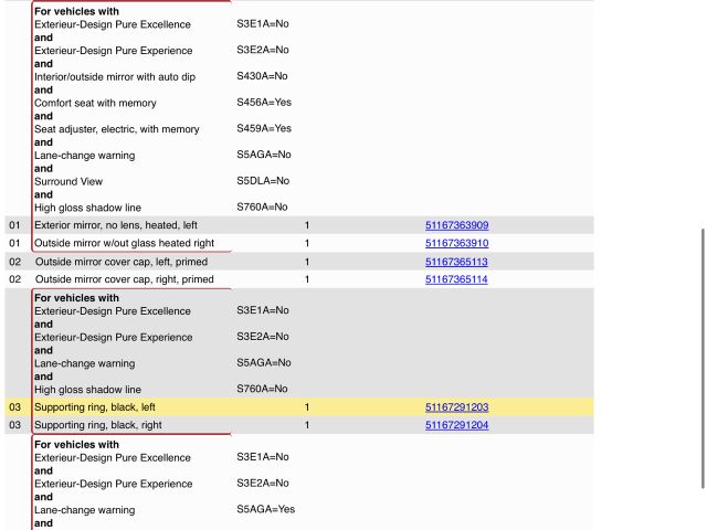 bontott BMW X5 Bal Visszapillantó Tükör Keret