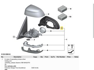 bontott BMW X5 Bal Visszapillantó Tükör Keret