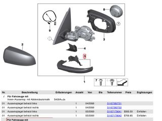 bontott BMW X5 Bal Visszapillantó Tükör Talp Burkolat