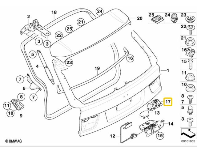 bontott BMW X5 Csomagtér Nyitó Kar / Gomb