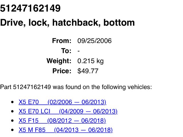 bontott BMW X5 Csomagtér Nyitó Kar / Gomb