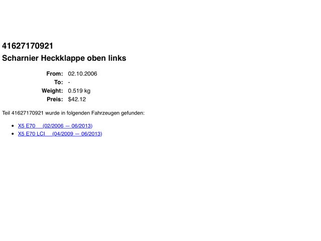 bontott BMW X5 Csomagtérajtó Bal Zsanér