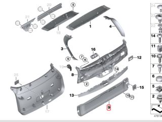 bontott BMW X5 Csomagtérajtó Burkolat Alsó