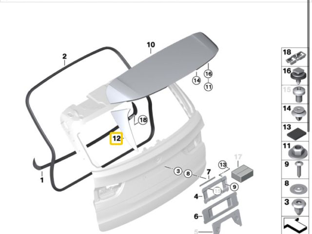 bontott BMW X5 Csomagtérajtó Díszléc