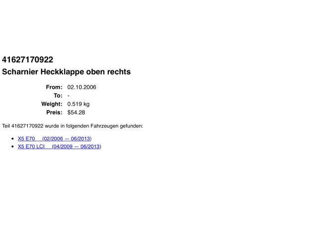 bontott BMW X5 Csomagtérajtó Jobb Zsanér