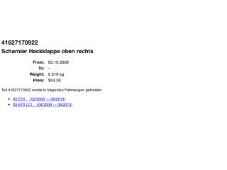 bontott BMW X5 Csomagtérajtó Jobb Zsanér