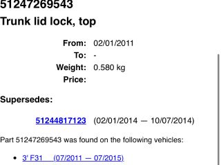 bontott BMW X5 Csomagtérajtó Zárszerkezet