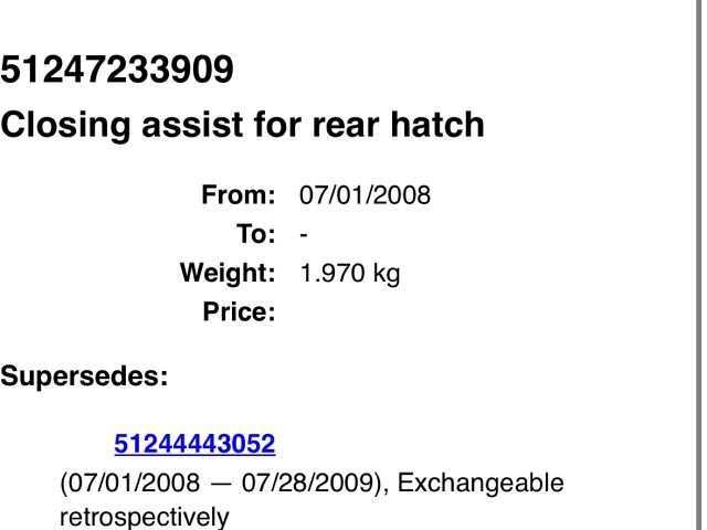 bontott BMW X5 Csomagtérajtó Zárszerkezet