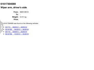 bontott BMW X5 Első Ablaktörlő Kar