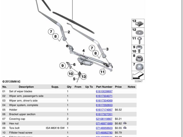 bontott BMW X5 Első Ablaktörlő Szerkezet Motorral