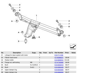 bontott BMW X5 Első Ablaktörlő Szerkezet