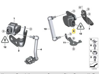 bontott BMW X5 Első Xenon Szintszabályzó Jeladó