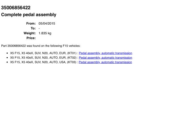 bontott BMW X5 Fékpedál