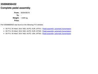 bontott BMW X5 Fékpedál