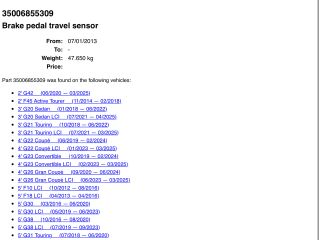 bontott BMW X5 Fékpedál