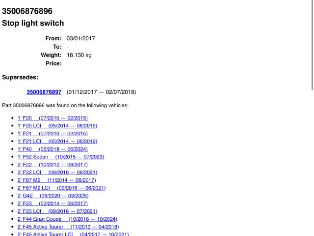 bontott BMW X5 Fékpedál