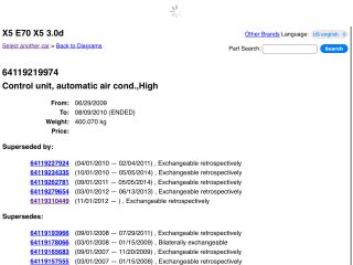 bontott BMW X5 Fűtéskapcsoló (digit klímás)