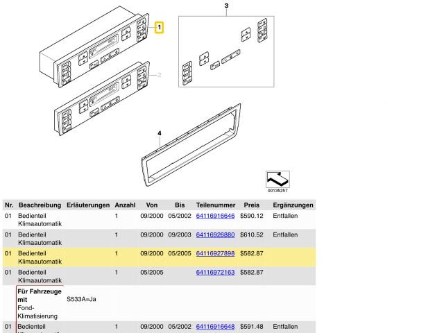 bontott BMW X5 Fűtéskapcsoló (digit klímás)
