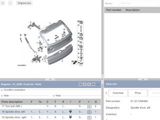bontott BMW X5 Gázrugós Kitámasztó Teleszkóp Csomagtérajtó Bal