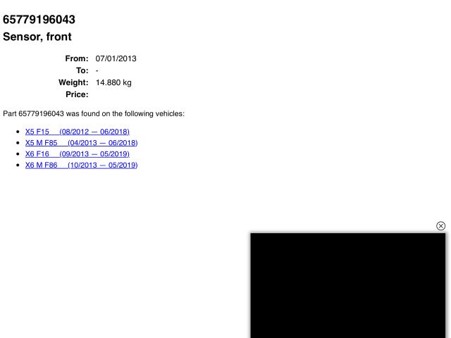 bontott BMW X5 Gyalogosvédelmi Rendszer Érzékelő