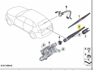 bontott BMW X5 Hátsó Ablaktörlő Kar
