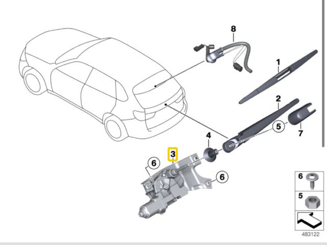 bontott BMW X5 Hátsó Ablaktörlő Motor