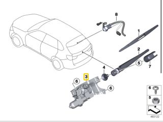 bontott BMW X5 Hátsó Ablaktörlő Motor