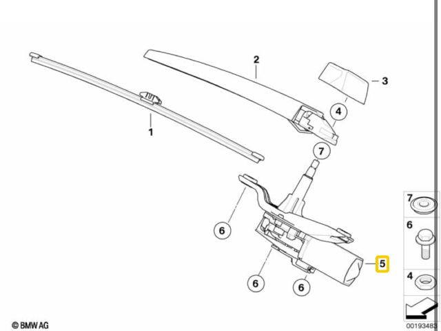 bontott BMW X5 Hátsó Ablaktörlő Motor