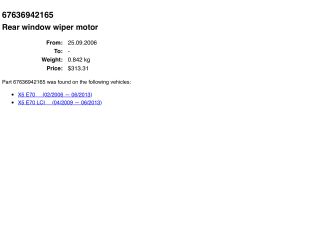 bontott BMW X5 Hátsó Ablaktörlő Motor