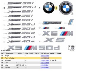 bontott BMW X5 Hátsó Embléma