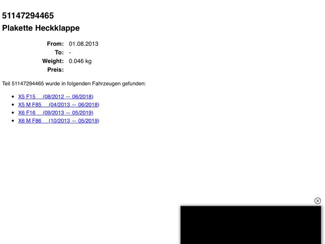 bontott BMW X5 Hátsó Embléma