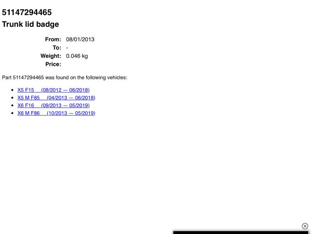 bontott BMW X5 Hátsó Embléma