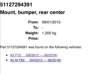 bontott BMW X5 Hátsó középső Lökhárító Tartó (Műanyag)