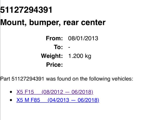 bontott BMW X5 Hátsó középső Lökhárító Tartó (Műanyag)