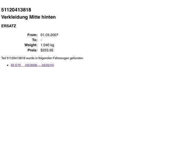 bontott BMW X5 Hátsó Lökhárító Alsó (Műanyag)