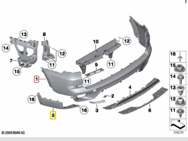 bontott BMW X5 Hátsó Lökhárító (Részeivel)