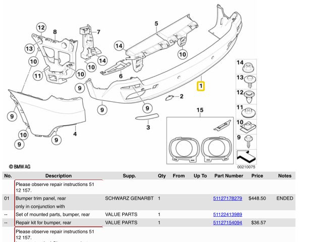 bontott BMW X5 Hátsó Lökhárító (Üresen)