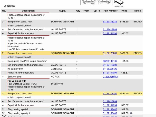 bontott BMW X5 Hátsó Lökhárító (Üresen)