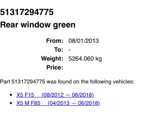 bontott BMW X5 Hátsó Szélvédő