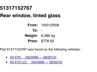 bontott BMW X5 Hátsó Szélvédő